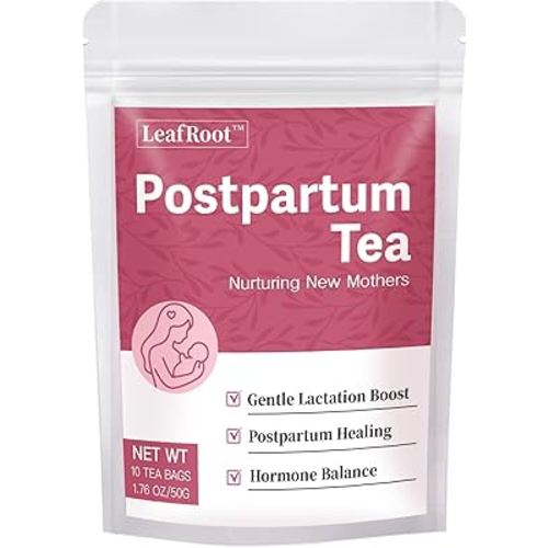Natural Postpartum Essentials Tea for Women Postnatal Uplift & Recovery, Afterease Raspberry Spearmint Tea Post Partum Essential, After Pregnancy Hormone Balance, Mood Support Herbal Teabags