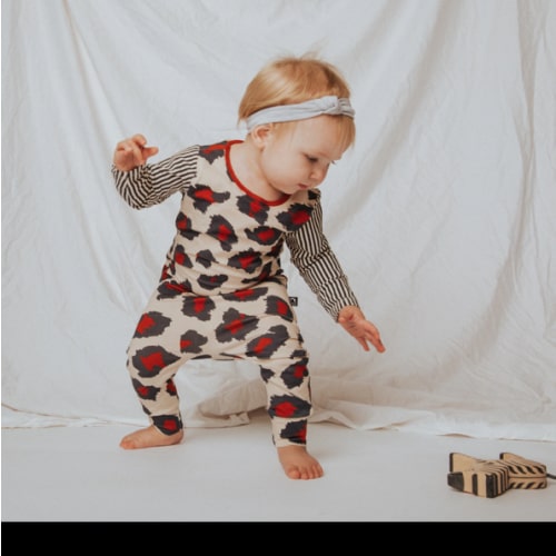 Peekabooty™ Rag Romper - 'Big Leopard' - Natural