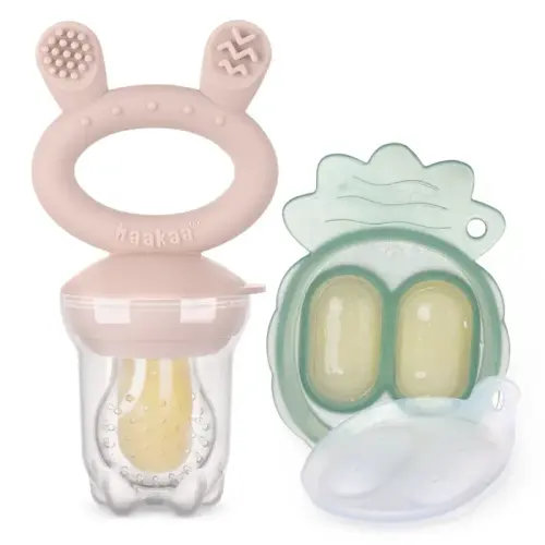 Haakaa Freeze-N-Feed Mini Combo-Blush & Pea Green | Baby Bunting AU