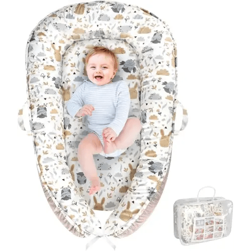 Baby Lounger, Baby Lounger for Newborn 0-24 Months, Portable and Soft Baby Nest, Babies Essential Gifts, Breathable Portable Infant Lounnger for Travel and Home