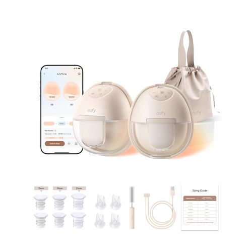 eufy Heated Wearable Breast Pump S1, Hands-Free Breast Pump with Industry-Leading HeatFlow Tech, App-Controlled OptiRhythm, Hospital-Grade Suction, Leakproof, Slim and Ultra-Quiet for in-Bra Use