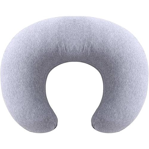 Breastfeeding Pillows,Baby Nursing Pillow for Mon and Baby Boy and Girl-Tummy Time Pillow with Removable Cotton Cover-Sitting Pillow for Bottle Feeding (Solid-Gray)