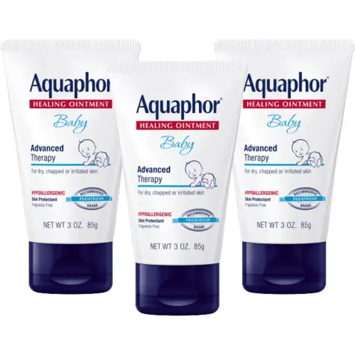 Aquaphor Baby Healing Ointment, Advanced Therapy for Chapped Cheeks and Diaper Rash, 3 Ounce (Pack of 3)