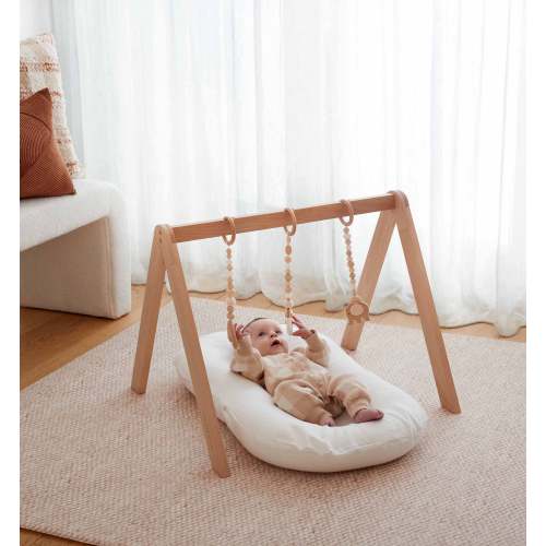 Newborn Baby Lounger + Linen Cover (Mocha Gingham)