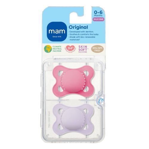 MAM Matte Original Unprinted Pacifier 0-6m - Girl - 2pc