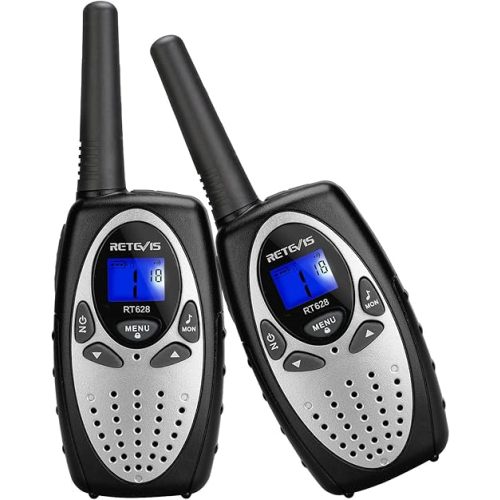Retevis RT628 Walkie Talkies for Kids,Toy Gifts for 6-12 Year Old Boys Girls,Kid Gifts Walkie Talkie for Adults Outdoor Camping Hiking(Silvery 1 Pair)