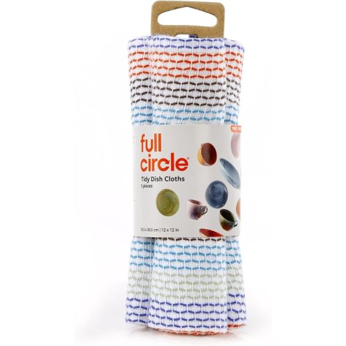 Full Circle Tidy 100% Organic Cotton Dish Cloths, Kitchen Towels, Absorbent