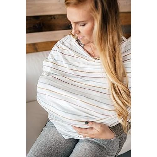 Copper Pearl Multi-Use Cover: Car Seat Covers, Nursing Cover, and Stroller Cover for Sun - Stretchy Fabric, All-Season Use, Stylish Designs, Easy Access for Moms - Piper