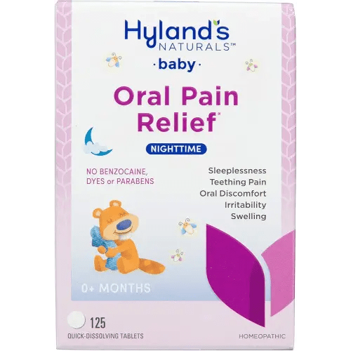 Hyland's Baby Nighttime Soothing Tablets with Chamomilla, Natural Relief of Oral Discomfort, Irritability, and Swelling, 125 Count