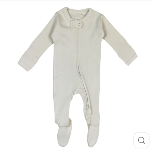 Organic 2-Way Zipper Footie in Stone – L'ovedbaby