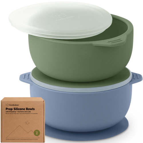 2-Pack Prep Silicone Suction Bowls Slate / One Size