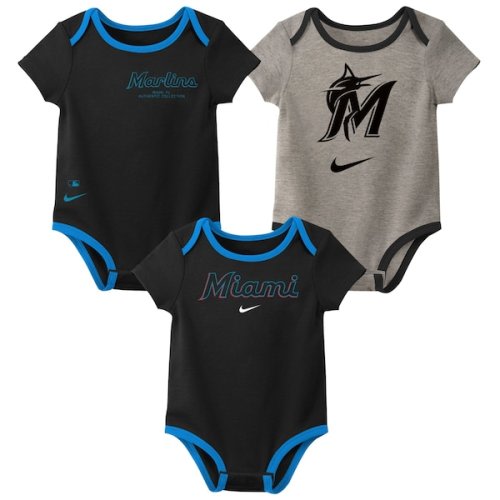 Miami Marlins Nike Infant Authentic Collection Three-Pack Bodysuit Set