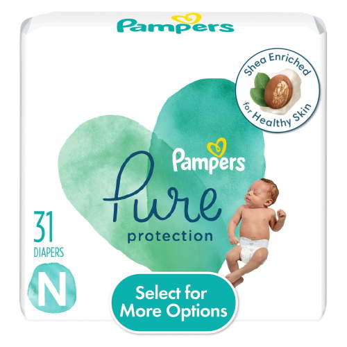 Pampers Pure Diapers Size Newborn, 31 Count (Select for More Options)