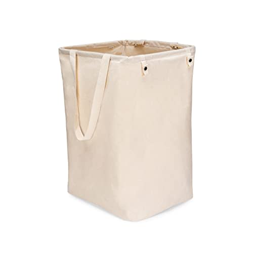 Full Circle Loads of Fun Collapsible Laundry Bag – Pop-Up Laundry Basket for Dirty Clothes & Towels– Organic Cotton with Long Handles - Ideal for Travel & Collapsing - Perfect for Bedroom or Dorm