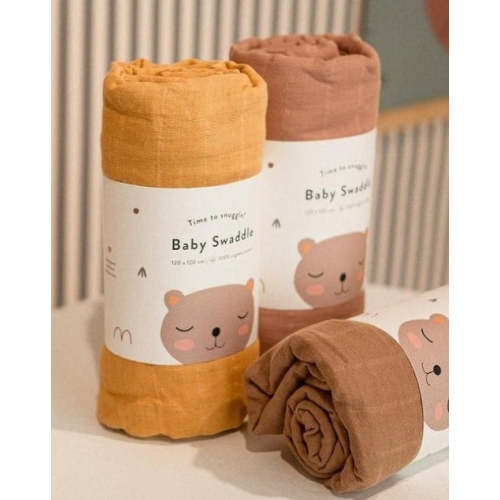 Organic Baby Swaddle - Ochre
