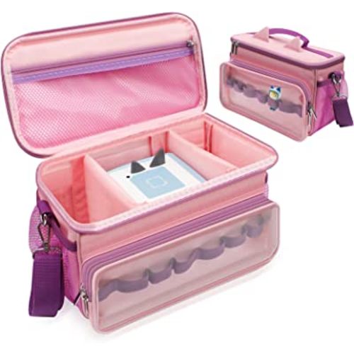 UPGRADED Carrying Bag for Toniebox Starter Set - Carrying Case for Toniebox, Tonie Figures ,Headphones and Charging Station, Portable Storage Bag with Shoulder Strap and Handle Bar, Cute Design