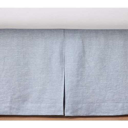 European Linen Cribskirt, Chambray Blue
