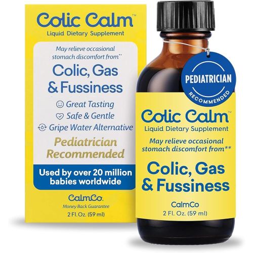 Colic Calm Infant Gripe Water for Colic, Helps Fussiness, Upset Stomach, and Baby Gas Relief, 2 fl oz (Pack of 1)