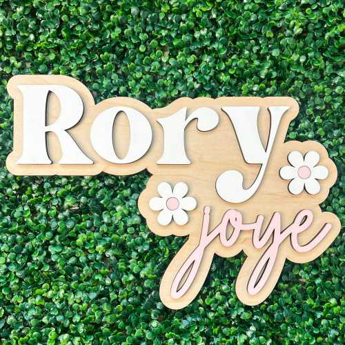 Daisy Name Sign, Nursery Name Sign, Daisy Nursery Decor, Baby Name Sign for Girl, Custom Wood Name Sign, Floral Nursery Decor Christmas Gift