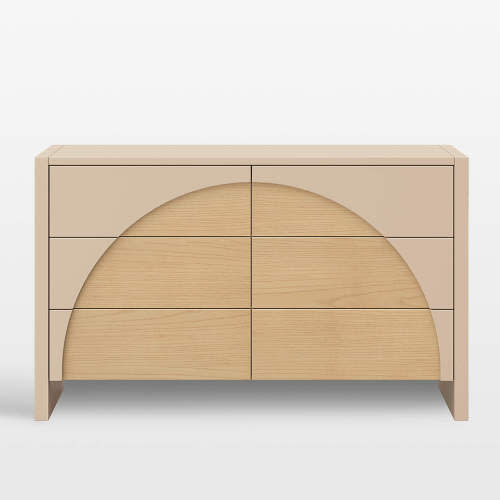 Babyletto Moab Taupe & Ash Wood Wide 6-Drawer Kids Dresser