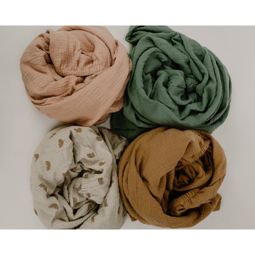 Landen Organic Muslin Fitted Baby Crib Sheet
