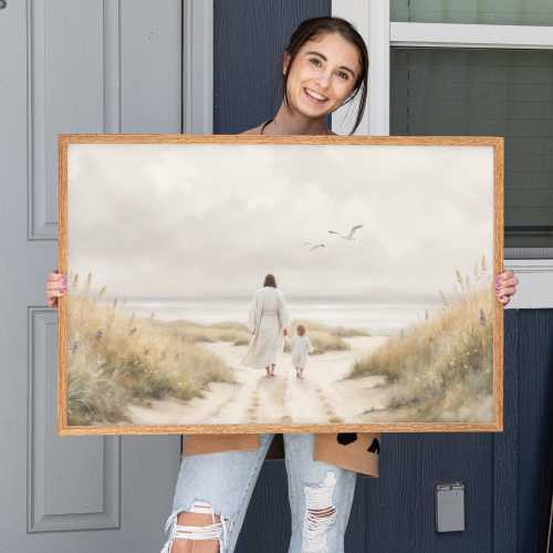 Jesus Canvas Print | Beach Nursery Art, Christian Newborn Gift