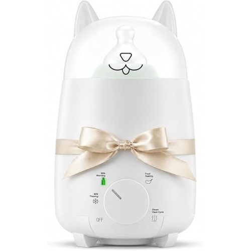 Baby Bottle Warmer for Breastmilk and Formula, 8-in-1 Defroster, Baby Food Heater, Steam Care Cycle, BPA-Free PP, CPSIA-Tested, 24H Keep Warm, Night Light, Auto Shut-Off