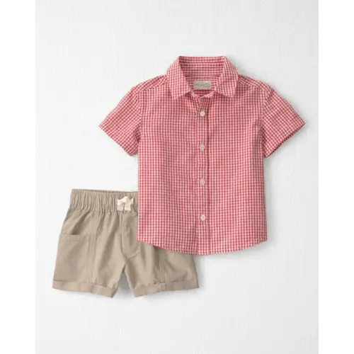 Toddler Boy 2-Piece Top & Short Set Made with Organic Cotton in Red Gingham - Little Planet | Carter's