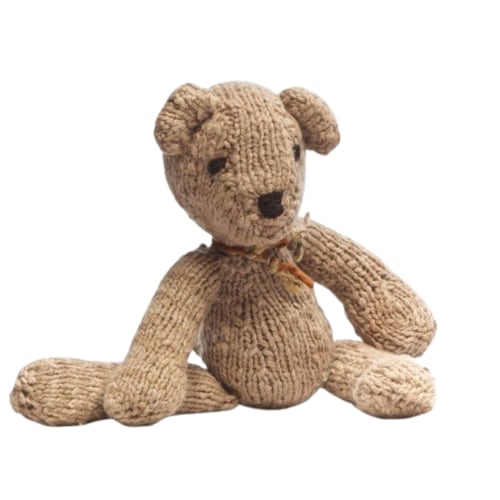 Retro Wool Teddy Bear - Brown