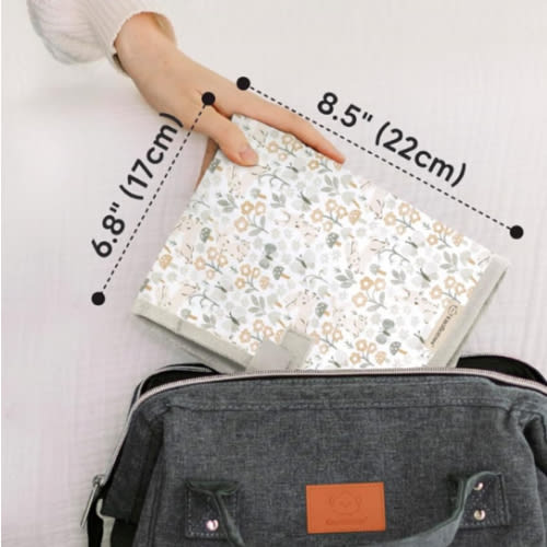KeaBabies Portable Diaper Changing Pad, Easy Wipe Clean - Foldable Waterproof Baby Changing Mat for Diaper Bag, Compact, Lightweight, Baby Changer Travel Essential, Machine Washable (Prairie)