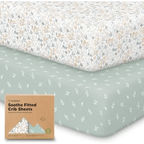 KeaBabies 2-Pack Organic Crib Sheets for Boys, Girls - 52x28 Fitted Crib Mattress Sheet Neutral, Breathable Jersey Cotton Cover for Baby Bed, Toddler Mattress, Soft & Cute Prints (Prairie)