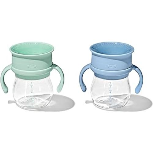 OXO Tot Transitions 360 Cup 6 oz. with Handles - Opal and Dusk - 2 pack