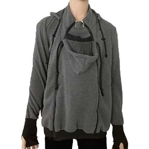 Mens Kangaroo Jacket for Dad and Baby Carrier Hoodie Pullover Sweatshirt