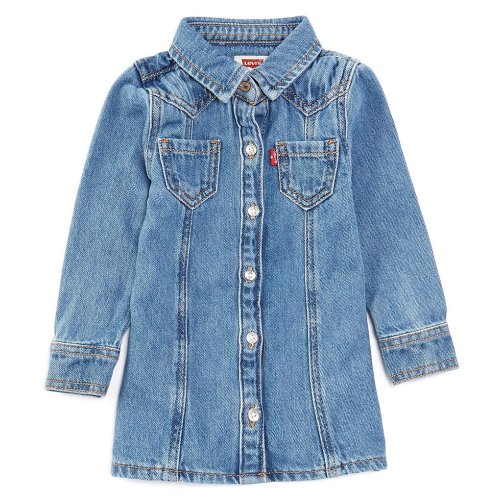 Levi's® Baby Girls 12-24 Months Long Sleeve Denim Western Shirt Dress