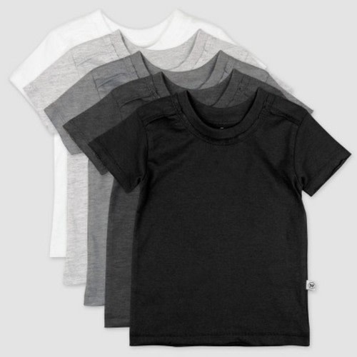 Honest Baby Boys' 5pk Organic Cotton Short Sleeve T-Shirt - Gray, Size: 12M