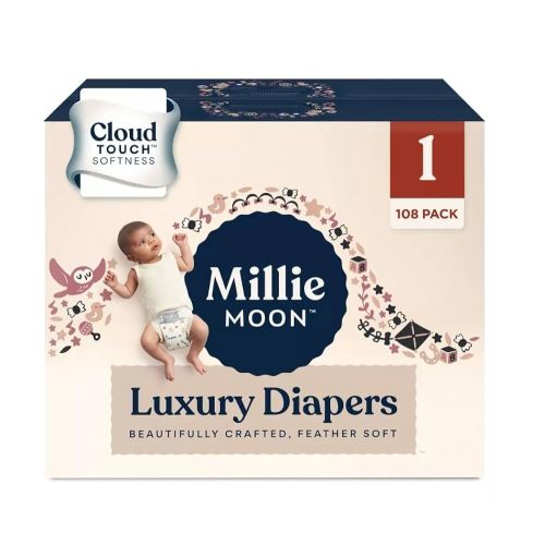 Millie Moon Luxury Disposable Diapers 108 Pack Size 1