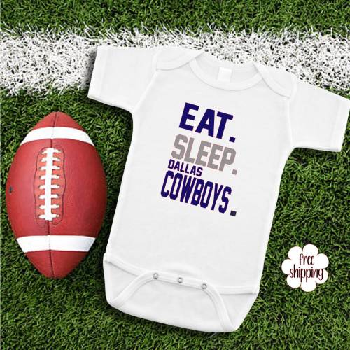 Eat sleep football baby bodysuit, Dallas football, Dallas football baby gift, baby shower gift