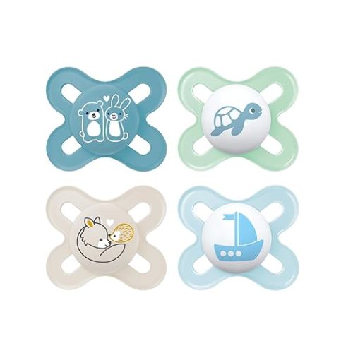 MAM Original Start Matte Baby Pacifiers, Binky for 0-3 Months, BPA-Free Silicone Nipple, Easy to Clean, Best for Newborn Babies, Developed with Medical Experts, 4 Count Binkies