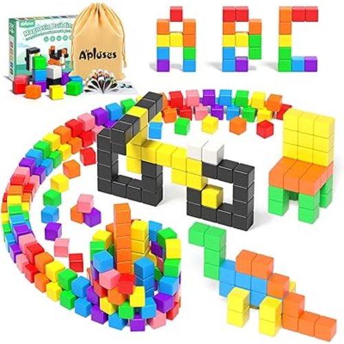 54 PCS Magnetic Blocks, Magnetic Building Blocks for Toddlers 3+, Montessori Toys, Magnet Cubes, Preschool STEM Educational Sensory Magnet Toys for Kids Ages 3-5 Year Old Boys and Girls