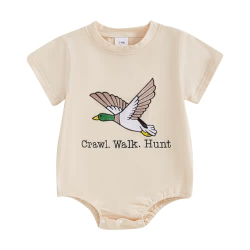 Bagilaanoe Newborn Baby Boy Summer Romper Short Sleeve Bodysuit Plaid Mallard Duck Jumpsuits Summer Clothes