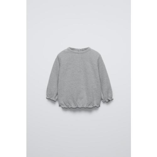 SOFT TOUCH RUFFLED SHIRT - Gray marl | ZARA United States