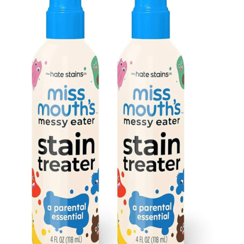 Miss Mouth's Messy Eater Stain Treater Spray - 4oz 2 Pack Stain Remover - Newborn & Baby Essentials - No Dry Cleaning Food, Grease, Coffee Off Laundry, Underwear, Fabric