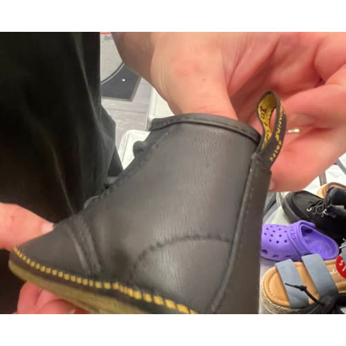 Newborn 1460 Auburn Leather Booties in Black | Dr. Martens