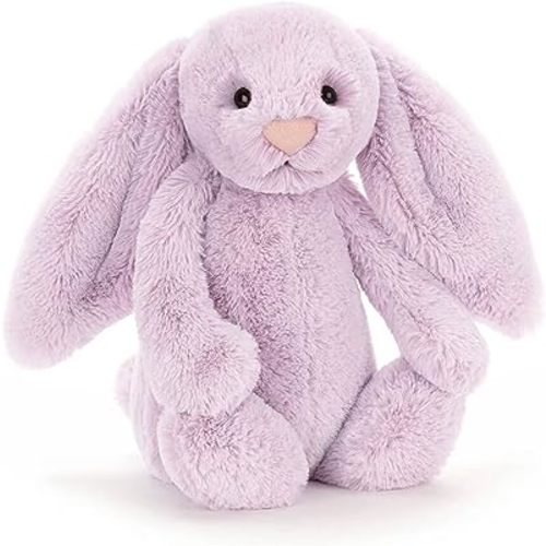 Jellycat Bashful Lilac Bunny Stuffed Animal, Medium 12 inches - Rabbit and Bunny Plush Toy - Classic Children's Gift