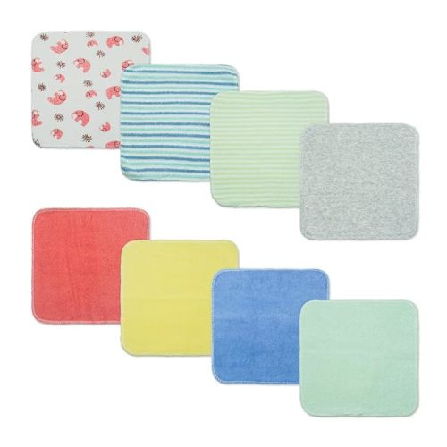 Baby Terry Washcloths, Cotton Baby Wipes, 8 Pack Gift Set for Newborn - Printed