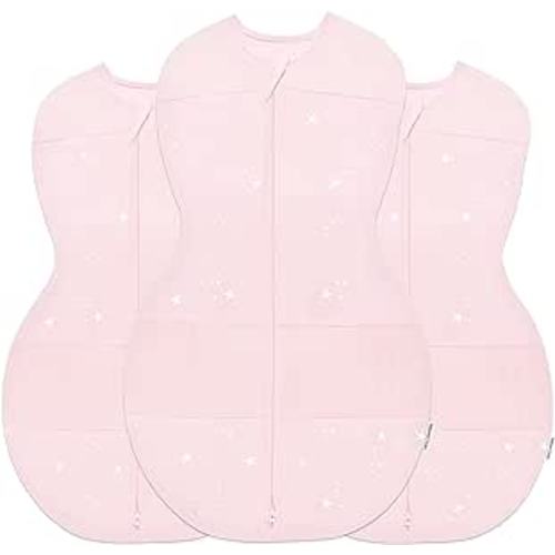 Amazon.com: Happiest Baby Sleepea 5-Second Swaddle - 100% Organic Cotton Baby Swaddle Blanket - Doctor Designed Promotes Healthy Hip Development - 3-Pack Newborn Bundle (Rose Stars, 2 x Small, 1 x Medium) : Baby