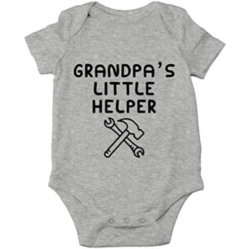 AW Fashions Grandpa's Little Helper Bodysuit Cute Newborn Boy Outfits Funny Baby Rompers Girl Clothes