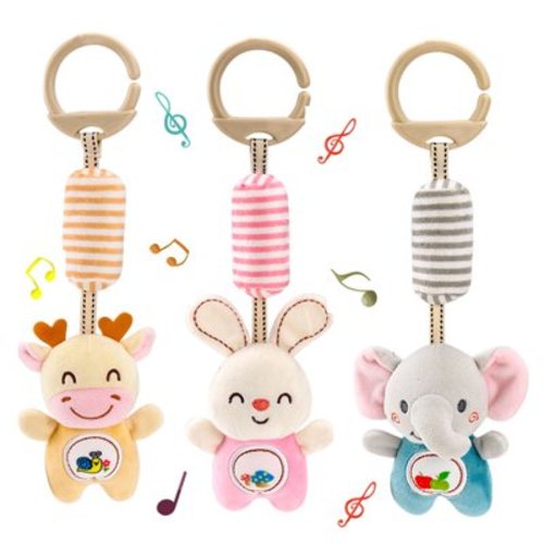SNNROO 3 Packs Baby Hanging Rattles Toys ,Newborn Crib Toys Car Seat Stroller Toys for Infant, Wind Chime Hanging Toys for Baby Boys and Girls Birthday Gifts