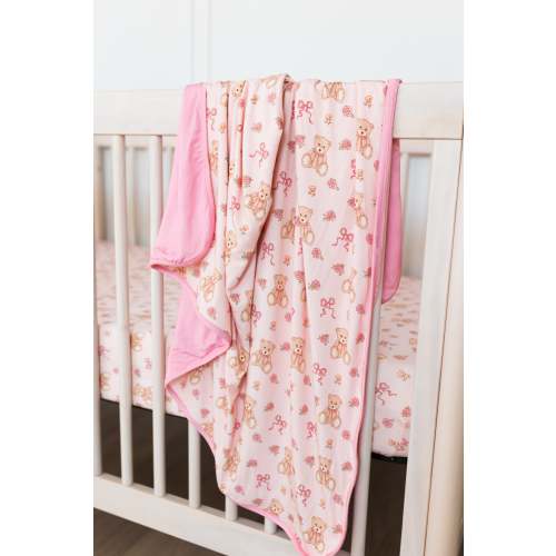 Teddy Bear and Bows Blanket