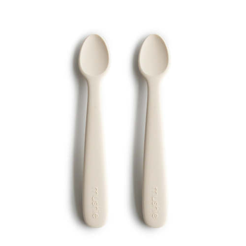 Baby Silicone Feeding Spoons (Ivory) 2-Pack – Mushie